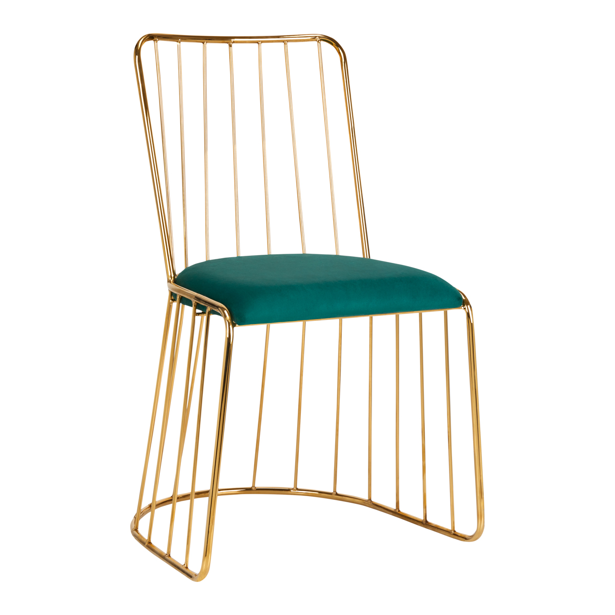 ZAMATOVÁ STOLIČKA VELVET QS-M00 ZLATO ZELENÁ