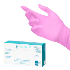 All4med jednorazové diagnostické nitrilové rukavice ružové M