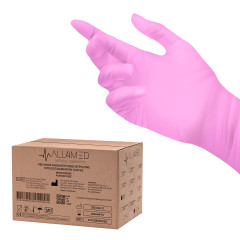All4med jednorazové diagnostické nitrilové rukavice ružové S 10x100 kusov