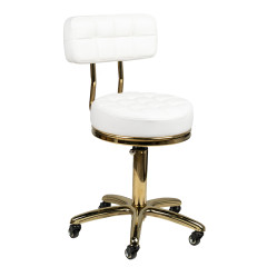 Zlatá kozmetická stolička AM-961 biela