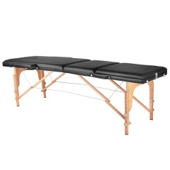 Skladací drevený masážny stôl Komfort Activ Fizjo 3 segmentový čierny