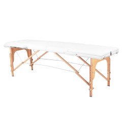 Skladací drevený masážny stôl Komfort Activ Fizjo 3 segmenty biely