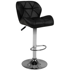 M01 prešívaná nastaviteľná barová stolička čierna