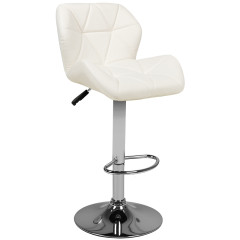 M01 prešívaná nastaviteľná barová stolička biela