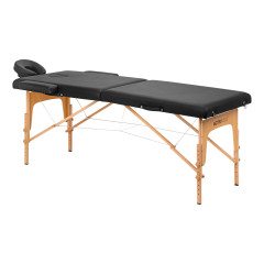 Skladací drevený masážny stôl Komfort Activ Fizjo Lux 2 segmentový 190x70 čierny