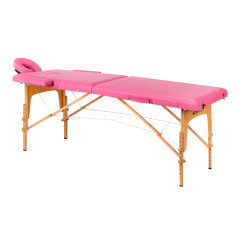 Skladací drevený masážny stôl Komfort Activ Fizjo 2 segment ružový