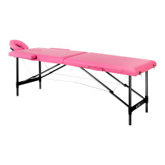 Skladací masážny stôl hliníkový Comfort Activ Fizjo 2 segment ružový čierny hliník