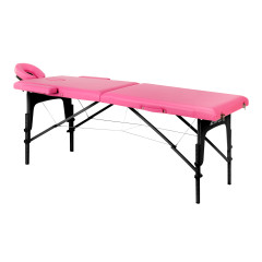 Skladací drevený masážny stôl Komfort Activ Fizjo 2 segmenty ružové čierne drevo
