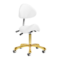 Giovanni 1004 kozmetická stolička zlatá biela