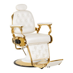 Seagull fotel barberski Francesco Gold biały