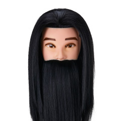 Gabbiano brada tréningová hlava WZ4 syntetické vlasy, farba 1H, dĺžka 8"+6"