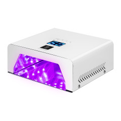 UV LED lampa OCHO NAILS PRO X23 180W kovovo biely zrkadlový interiér