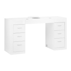 Kozmetický stolík 324 s výsuvným zásuvkovým modulom, biely