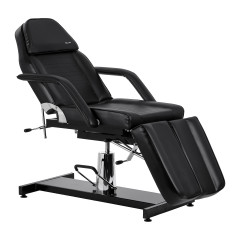 Hydraulické kozmetické kreslo na pedikúru Sillon 210 s kolískom a deliteľnou opierkou na nohy čierne