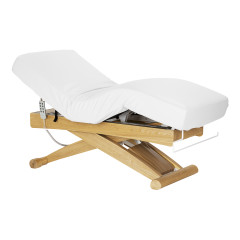 Ležadlo Sillon Siesta SPA, bielé s svetlo hnedou základňou