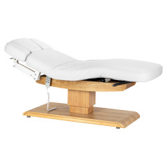 Ležadlo Sillon Relax SPA, biel&eacute; s svetlo hnedou z&aacute;kladňou