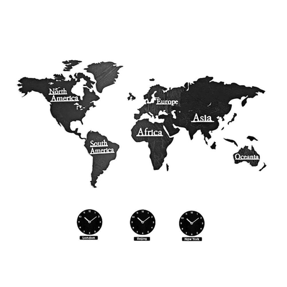 Dekoratívne hodiny s mapou sveta - časové zóny 115x50 cm main product photo